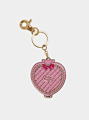 #ad Polly Pocket Heart Metal Key Chain Pink amp; Gold 5quot;
