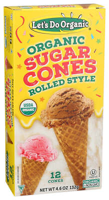 #ad Let#x27;S Do Organic Organic Sugar Cones Rolled Style 12 Ct 4.6 Oz