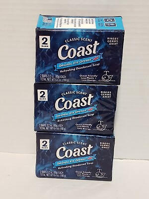 #ad Coast Classic Scent Refreshing Deodorant Soap Lot Of 3 2 Packs 6 Bars Total $18.00