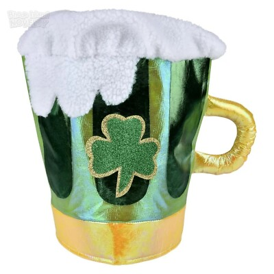 #ad St Patrick#x27;s Day Beer Mug Hat Funny Novelty Costume Hats Novelty Shamrock Hat