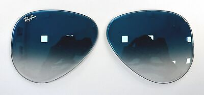 #ad Original Ray Ban Lenses for Ray Ban RB3025 58 Size Sunglasses Gradal Blue Glass