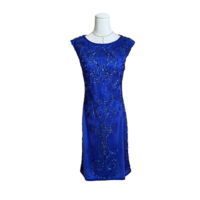 #ad Sue Wong Nocturne Sequin Soutache Embroidered Cocktail Formal Sheath Dress NWT 4