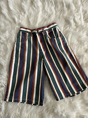 #ad Vintage Shorts Copper Key Stripes Striped 90’s High Rise Waist Mom Denim 5