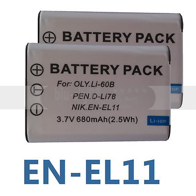 #ad 2X EN EL11 ENEL11 Battery for Nikon S550 S560 Pentax M50 M60 V20 W60 W80