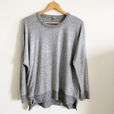 #ad Aerie Gray slouchy oversized plush long sleeve knit pullover top size small