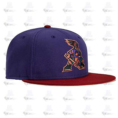 #ad New Era Arizona Tucson Roadrunners Purple Red 59Fifty 5950 Patch Fitted Hat