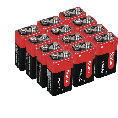 #ad 850mAh 9v rechargeable battery li ion 9 Volt Lithium Ion Batteries Kratax LOT