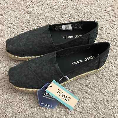 #ad Toms Alpargata Botanical Lace Black Shoes