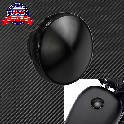 #ad Vented Gas Cap Fuel Tank Right hand Thread Smooth Black Fit For Harley Sportster