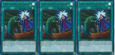 #ad *** 3X CALLED BY THE GRAVE 3X *** PLAYSET ULTRA RARE DUDE EN044 NM YUGIOH