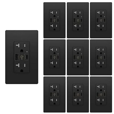 #ad USB Type C Wall Outlet PD 24W Power Delivery 15 Amp 4.8A Receptacle 10Pack