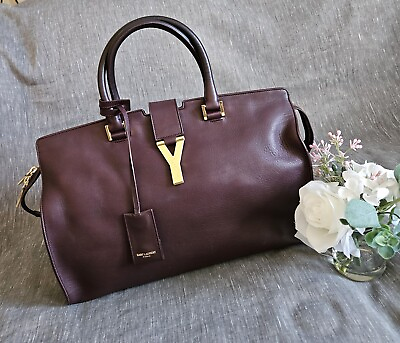 #ad Authentic Saint Laurent Maroon Leather Luxury Handbag EXCELLENT CONDITION