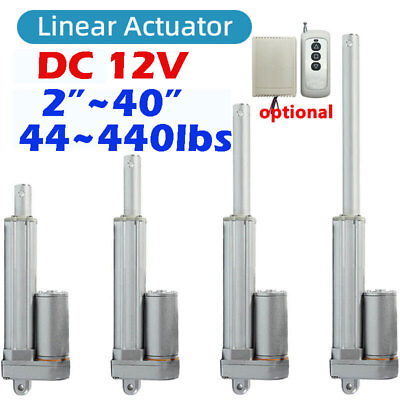#ad Linear Actuator 12V Heavy Duty Stroke 2quot; 40quot; 440lbs Max Lift High Speed 55mm s