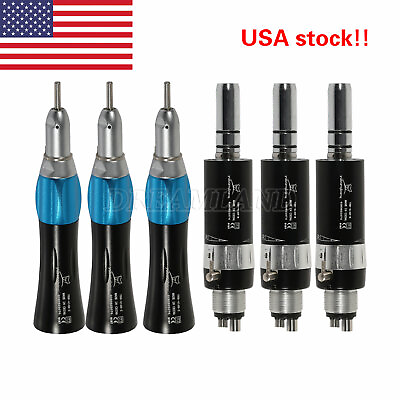 #ad NSK Style Dental Slow Straight Nosecone Handpiece E type Air Motor 4H Black WL
