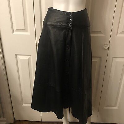 #ad Leathercraft Process of America Vintage A Line Leather Skirt Waist 26” No Flaws