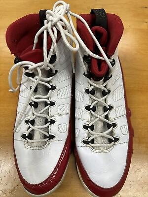 #ad Nike Air Jordan 9 Retro White Gym Red Men Sz 11 302370 160