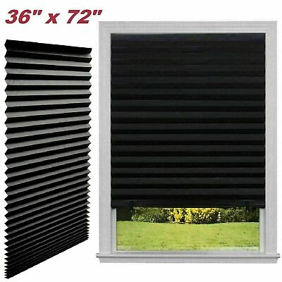 #ad Paper Pleated Shade Window Blind Sun UV Half Blackout Blind Roller Decor 72#x27;#x27;