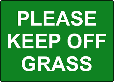 #ad PLEASE KEEP OFF GRASS Adhesive Vinyl Sign Decal