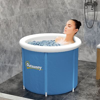 #ad Portable Cold Plunge Tub Ice Bath Tub Outdoor with Thermo Lid