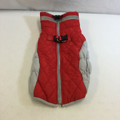#ad Fuamey Red Gray Snowproof Padded Warm Vest Dog Jacket Size Medium Dog