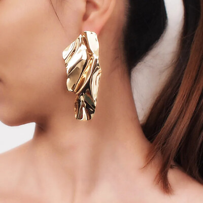 #ad Metal Geometric Big Earrings Irregular Sequin Party Jewerly Statement Earrings
