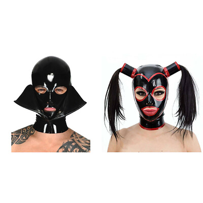 #ad Unisex Mask Cosplay Headwear Sexy Face Cover Coverage #S XXL Head Latex Gift