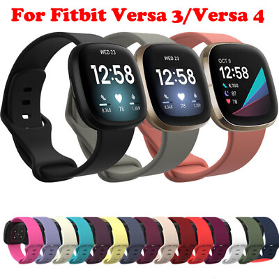 #ad For Fitbit Versa 3 4 Sense 1 2 Strap Sport Watch Bands Silicone Wrist Bracelet