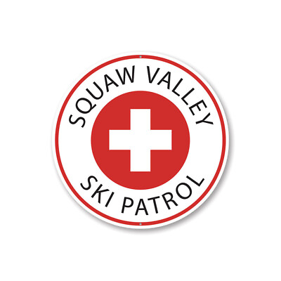 #ad Ski Patrol Circle Sign Skier Sign Ski Resort SignSki Lodge Novelty Metal Sign