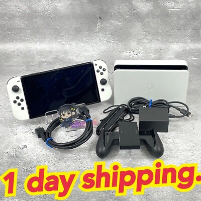 #ad Nintendo Switch 64GB OLED White Console Next Day Shipping Used
