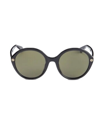 #ad Gucci Sunglasses Women#x27;s Black Grey Gradient Lens Round Shape 55mm GG0023S 001