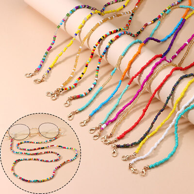 #ad Glasses Chain Colorful Bead Glasses Decor Chain Non slip Chain Multifunctional