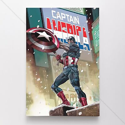 #ad Captain America Poster Canvas Vol 7 #11 Superhero Marvel Comic Book Art Print