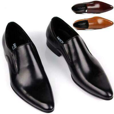 #ad Mens Loafer Real Leather Pointed Toe Dress Boat Shoe Slip On Shoes Oxfords New