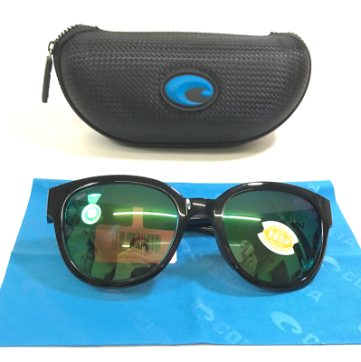 #ad Costa Sunglasses Salina 905102 Polished Black with Green Mirror 580P Lenses