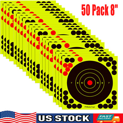 #ad 50 Pack 8quot; Shooting Targets Splatter Gun Rifle Paper Target Practice Exercise