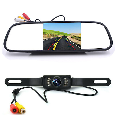 #ad Car IR Night Vision Rear View Backup Reversing Camera Kit 4.3quot; Mirror Monitor