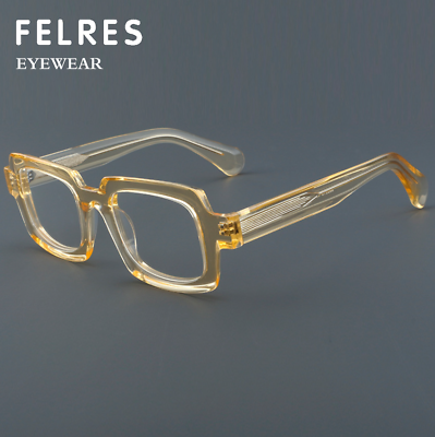 #ad Men Women Acetate Frame Square Eyeglasses Clear Lens Retro Glasses Frames New