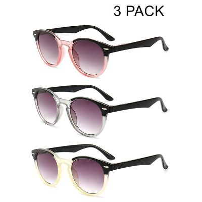 #ad 3 PACK Tinted Reading Glasses Sunglasses Gradient Retro Readers 1.0 4.0 U