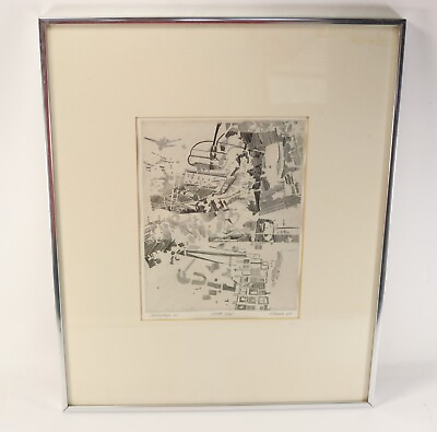 #ad Vintage Signed 1969 Onneration Artist Proof quot; P. Brown quot; Framed Art Block Print