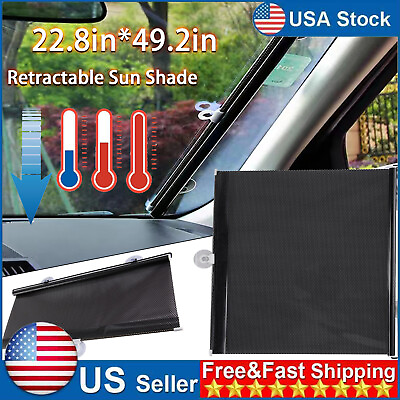 #ad Front Rear Car Window Retractable Sun Shade Auto Visor Windshield UV Block Cover $10.35