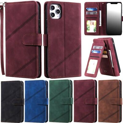 #ad Matte Wallet Leather Flip Case Cover For iPhone 15 14 13 12 11 X XR Xs 7 8 Plus