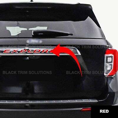 #ad Red Rear Tail Gate Decals Overlay Indention For Ford Explorer 2020 2024