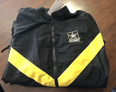 #ad US Army APFU Army Physical Fitness Uniform Jacket Black amp; Gold Women#x27;s S R
