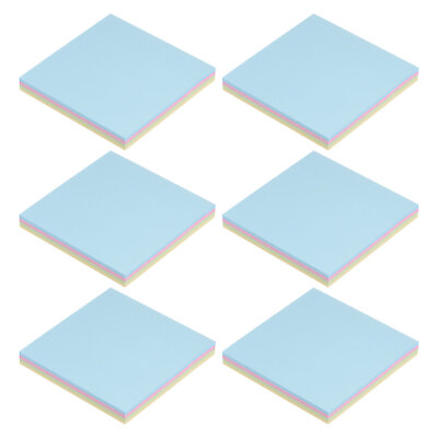 #ad 6 Pack 3quot; x 3quot; Sticky Notes Self Stick Pads 4 Bright Color 600 Sheets