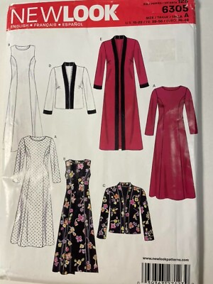 #ad New Look Sewing Pattern 6305 Misses Dresses Size a 10 12 14 16 18 20 22 FF