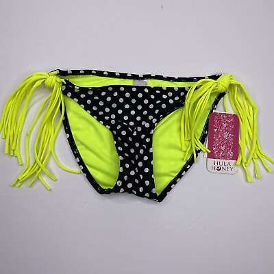 #ad Hula Honey Juniors Polka Dot Side Tie Hipster Bikini Bottom Size Small NWT $5.00