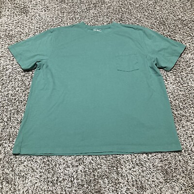 #ad L.L. Bean Mens T Shirt Size XL Green Traditional Fit Pocket Tee