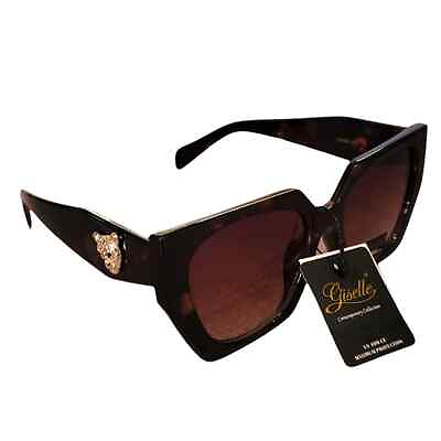 #ad 🆕 Large sunglasses brown leopard flat lens fashion collection