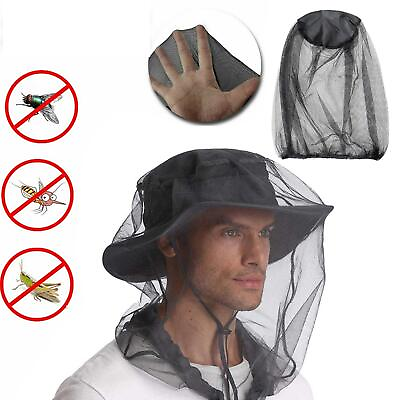 #ad 2 x Mosquito Bee Insect Mesh Net Midge Camping Bug Hat Protector Head Face Ca