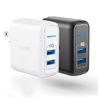 #ad USB Wall Charger Anker Dual Port 24W Power Adapter PowerIQ Charge Foldable Plug